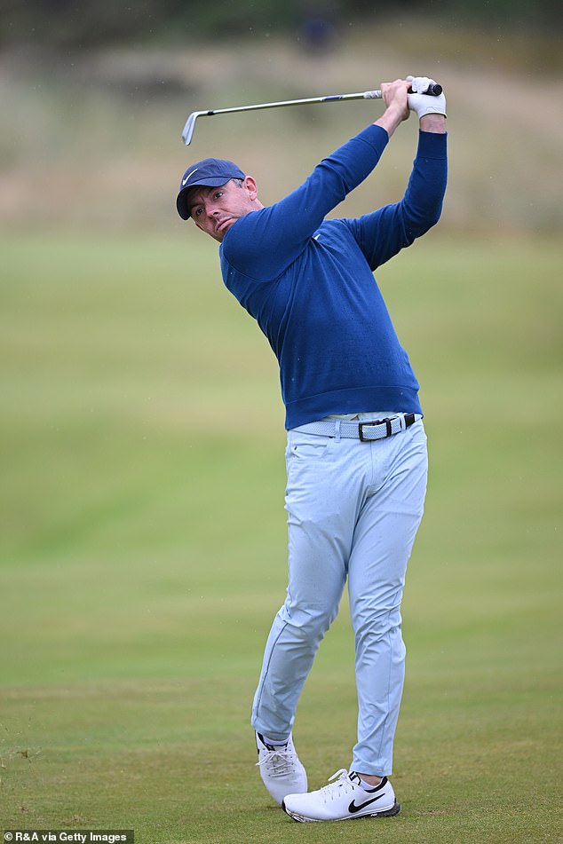 McIlroy pictured during a practice round at Royal Troon ahead of the 152nd Open Championship