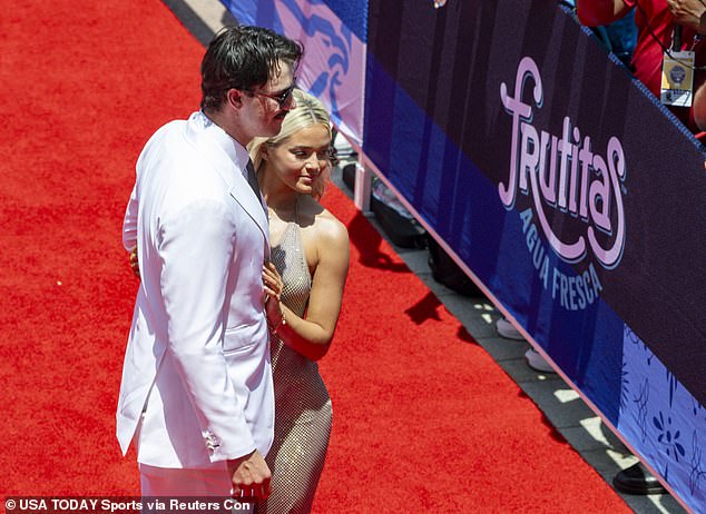 The couple sparkled on the red carpet at Globe Life Field in Arlington, Texas on Tuesday