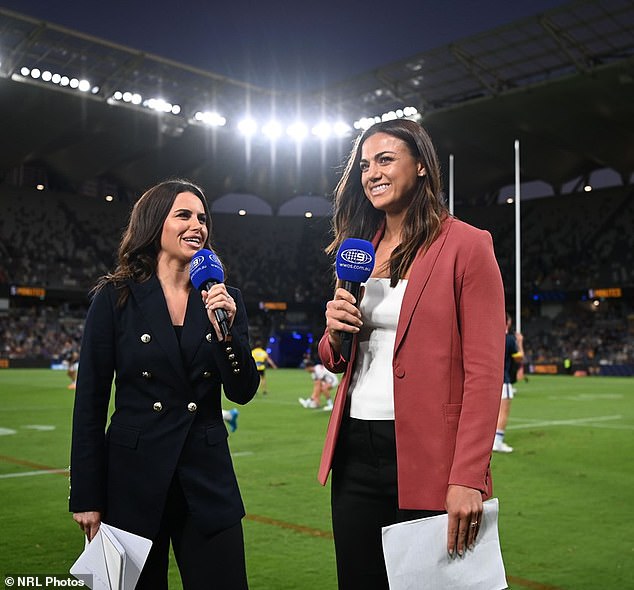 Slater said his Channel Nine colleague was promoting fake news and the network was ashamed for allowing it to happen. (Picture: Nine commentators Danika Mason and Millie Boyle)