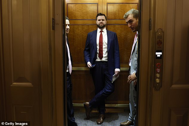 Senator JD Vance (R-OH) leaves the Senate chamber