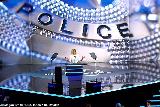 She posed in front of a giant police badge as she complained that her parents' punishments were unfair. In 2022, they were convicted of federal bank fraud and tax evasion.