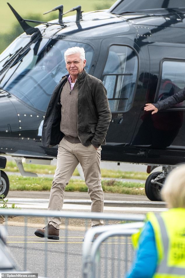 Phillip arrived at Silverstone by helicopter ahead of the British Grand Prix