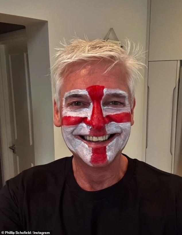 Phillip shared his first selfie on Instagram in over a year on Sunday, showing his support for the England national football team in the 2024 European Championship final.