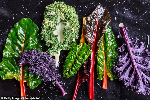 Purple kale and Swiss chard are packed with vitamins A, C and K