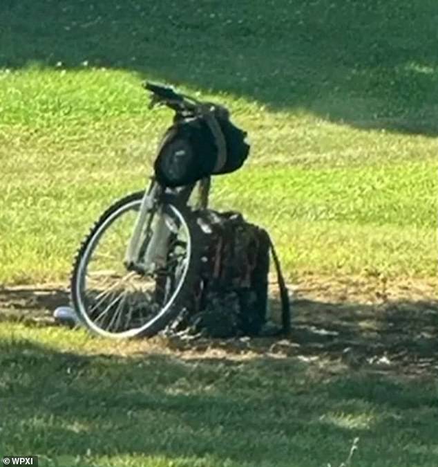 The backpack attached to this bike is believed to be linked to Crooks' attempted murder