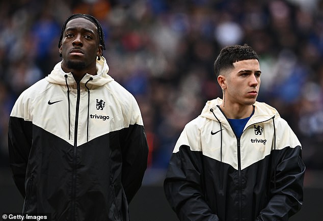 Axel Disasi (left), Fofana and Malo Gusto all unfollowed Fernandez after he filmed the Argentinian chant