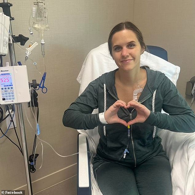 Fox 23 weather presenter Laura Mock, 33, of Tulsa, Oklahoma, was diagnosed with stage 3 breast cancer in May and began chemotherapy shortly after.