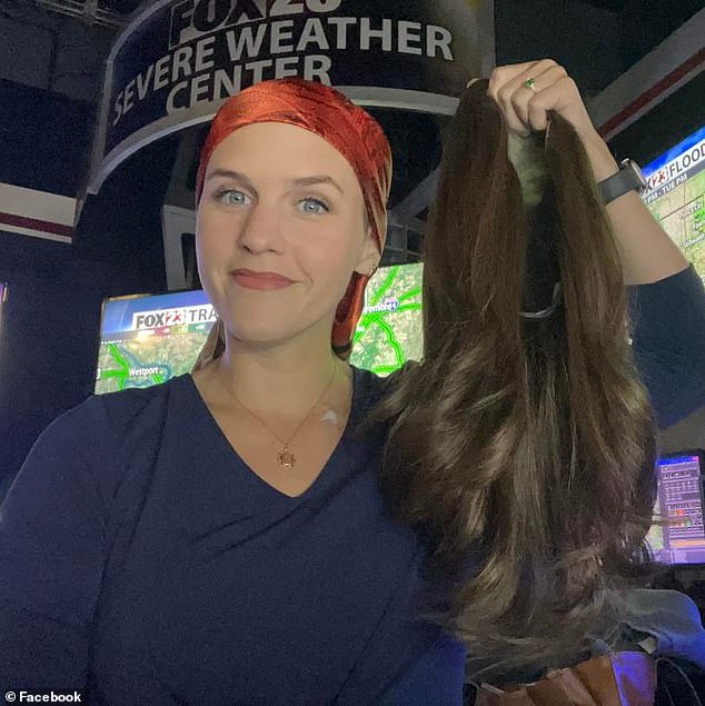 But Laura (in the wig) was shocked when someone watching her segment decided to send a negative message about her fake hair to her - and to all of her colleagues