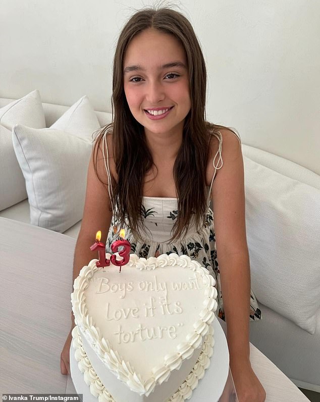 Arabella started her teenage years with a heart-shaped birthday cake with Taylor Swift's Blank Space lyrics on it: 'Boys only want love if it's torture'