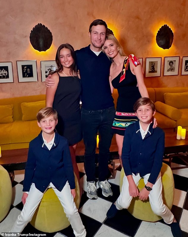 Ivanka shares Arabella with her husband Jared Kushner. The power couple are also parents to sons Joseph, 9, and Theodore, 7