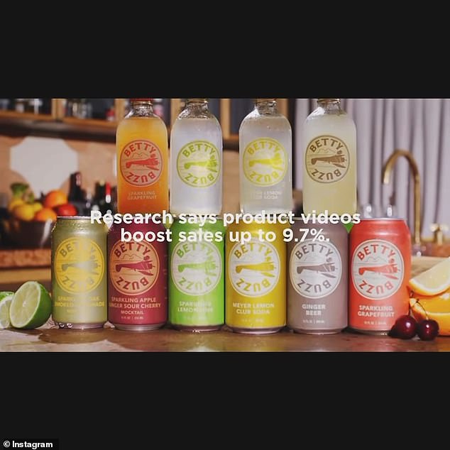 The 36-year-old shared a cheeky advert for the mocktails: 'Research says product videos increase sales by 9.7%. Is it working yet? Light, refreshing. Specially made for foodies. This feels like it's working'