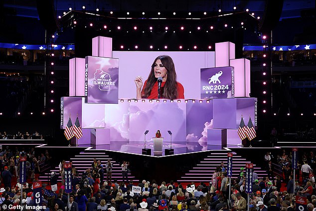 Kimberly Guilfoyle speaks on stage during the third day of the Republican National Convention