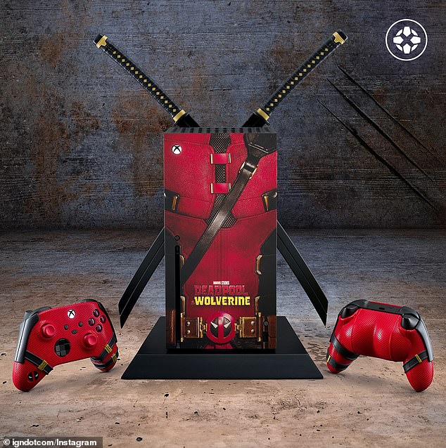 There's also a custom Deadpool-themed Xbox Series X on sale (pictured). The competition was launched in anticipation of Marvel Studios' 'Deadpool & Wolverine' movie hitting theaters on July 26