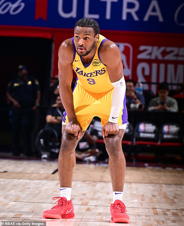 James plays for the Lakers in the Summer League after they drafted him last month