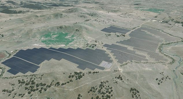 An impression of the Wallaroo Solar Farm, which will cover 400 hectares of pastureland