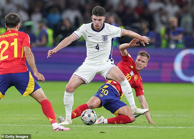 Souness also criticised Declan Rice for making only one forward pass in the final against Spain