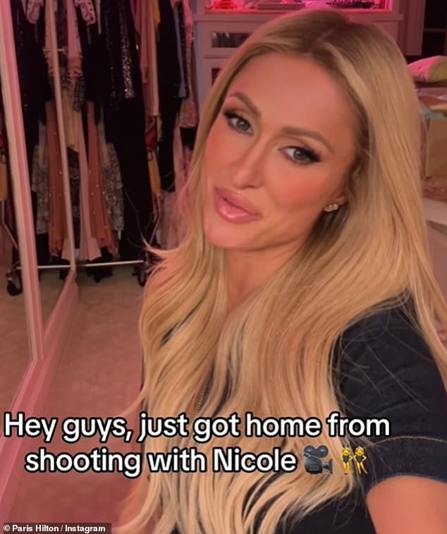 “Hey guys, just got home from taping with Nicole,” Paris said in the video she shared on Instagram