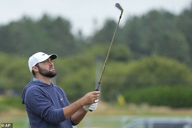 Scheffler has been seen at Royal Troon this week with the cast grip and is also often seen checking his grip before taking a shot