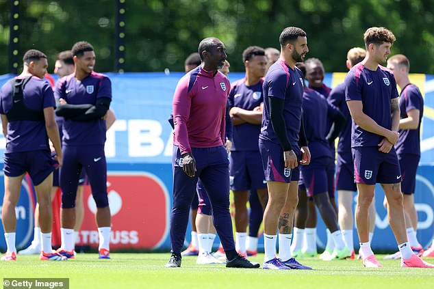 Jimmy Floyd Hasselbaink (centre), who was coach under Southgate, has previously spoken about his coaching experiences