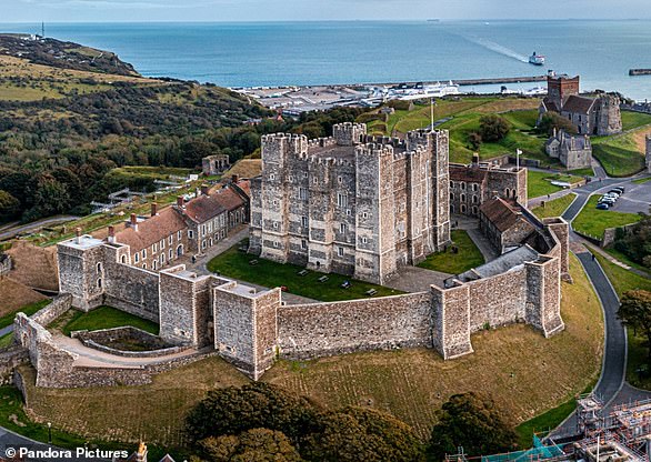 The origins of the settlement on Castle Hill, where Dover Castle stands, may date back to the pre-Roman Iron Age. Pictured, Dover Castle in modern times