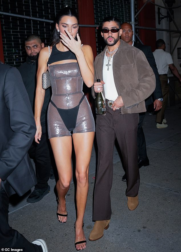 On the first Monday of May, Kendall and Bad Bunny were spotted together at a Met Gala afterparty, sparking a wave of reunion rumors. They are pictured leaving the party.