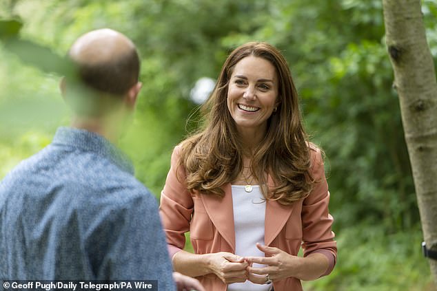 Princess Kate, then Duchess of Cambridge, is pictured during her visit to the Natural History Museum in June 2021, where she was given a tour of the wildlife gardens