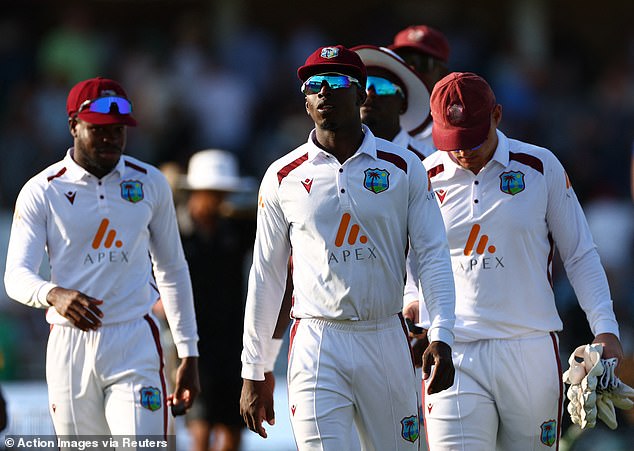 West Indies won the toss and decided to bowl. They started quickly before falling behind on the run rate.