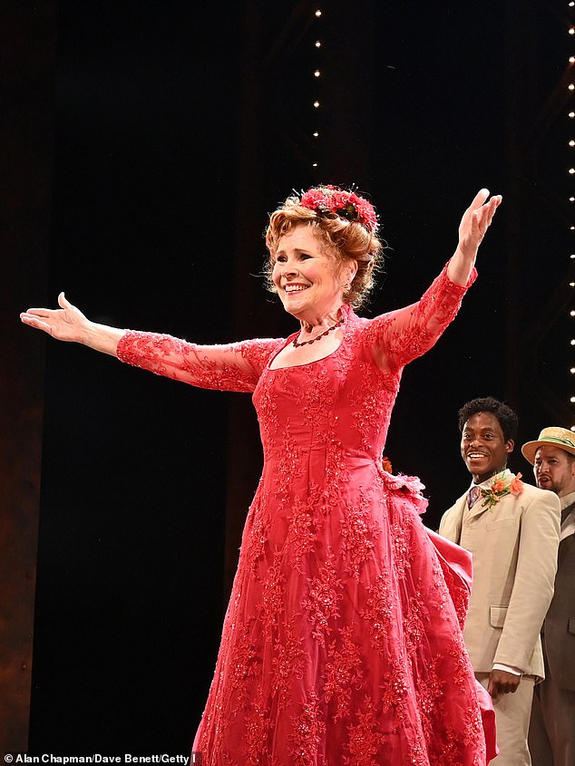 Imelda Staunton bows to applause during the press night screening of Hello, Dolly!