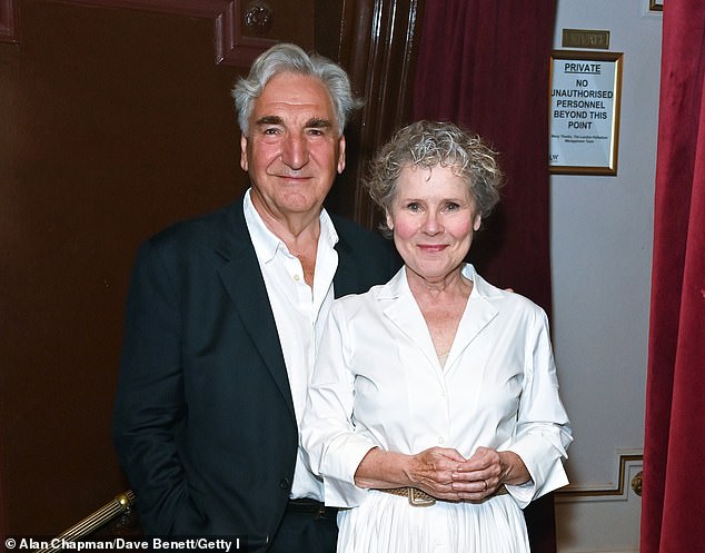 Husband and wife Jim Carter and Imelda Staunton attend the press night party after Thursday night's performance