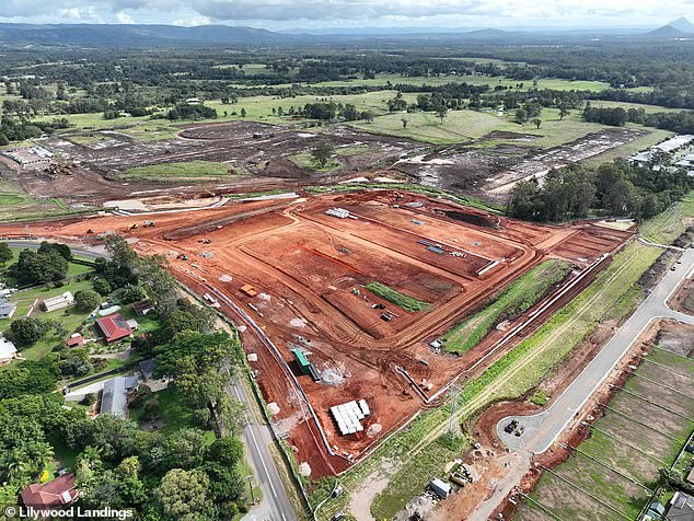 A major earthmoving project is underway to develop Waraba, a new town an hour's drive north of Brisbane