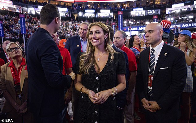 Habba on the floor of the Fiserv Forum on the second day of the Republican National Convention in Milwaukee