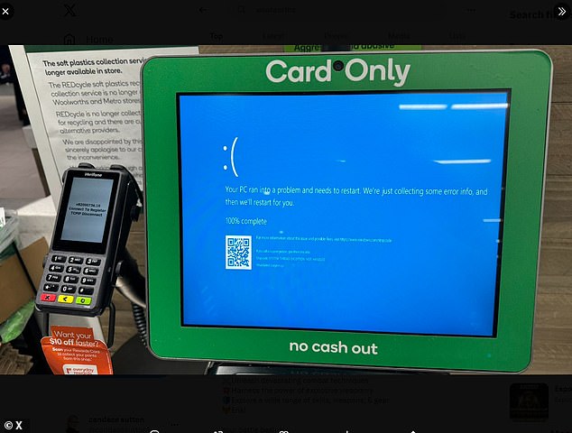 Cyber ​​crisis hits Australians at Woolworths as 'huge queues' form as Microsoft battles massive international outage
