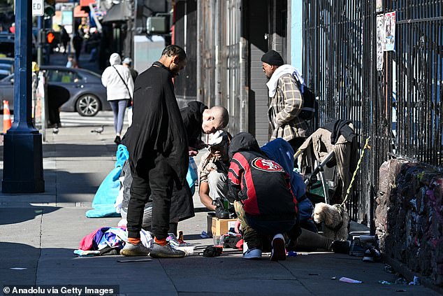 Homeless people are seen as the city fights San Francisco's fentanyl problem