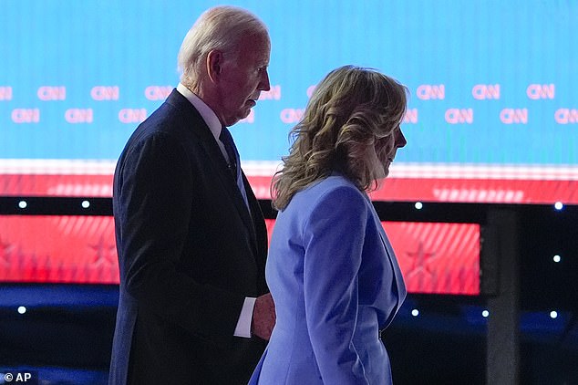 Biden, 81, shuffles off the debate stage with First Lady Jill Biden