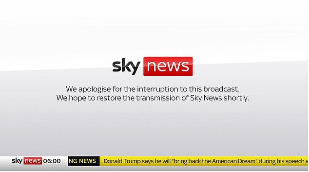 Sky News has been taken off air as the TV channel appears to be experiencing ongoing technical issues