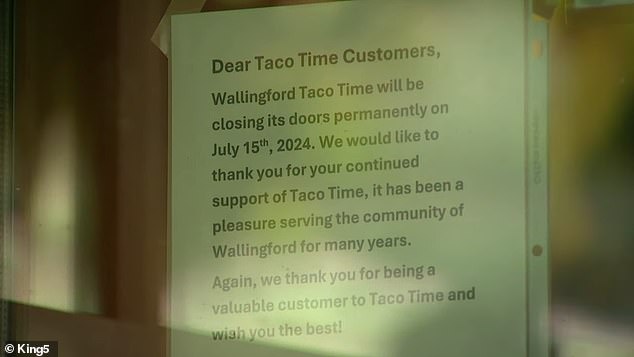 Customers were informed of the closure via a sign on the door of the branch