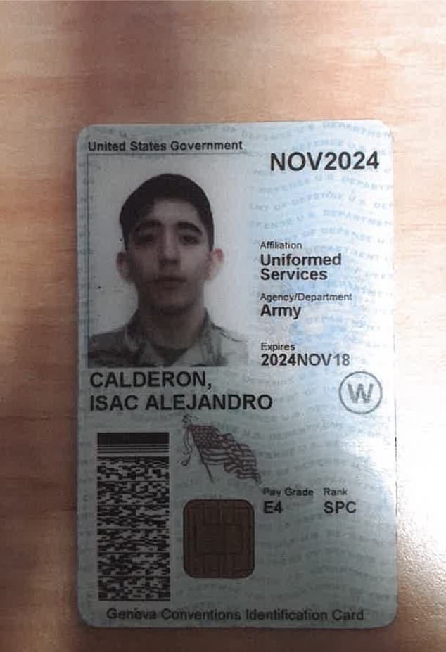 Isac Calderon is an American soldier who is believed to have visited an SAS base at the time