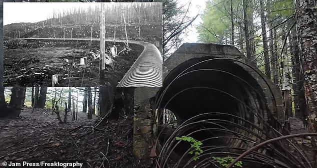 A fire 'swept away the remains of Anyox, leaving only the large concrete and steel structures still visible today'