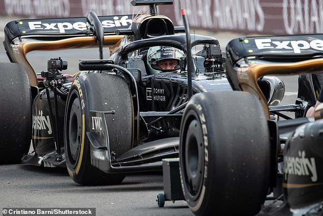 The 60-year-old Hollywood favourite arrived at the famous Hungaroring circuit for another day of race training