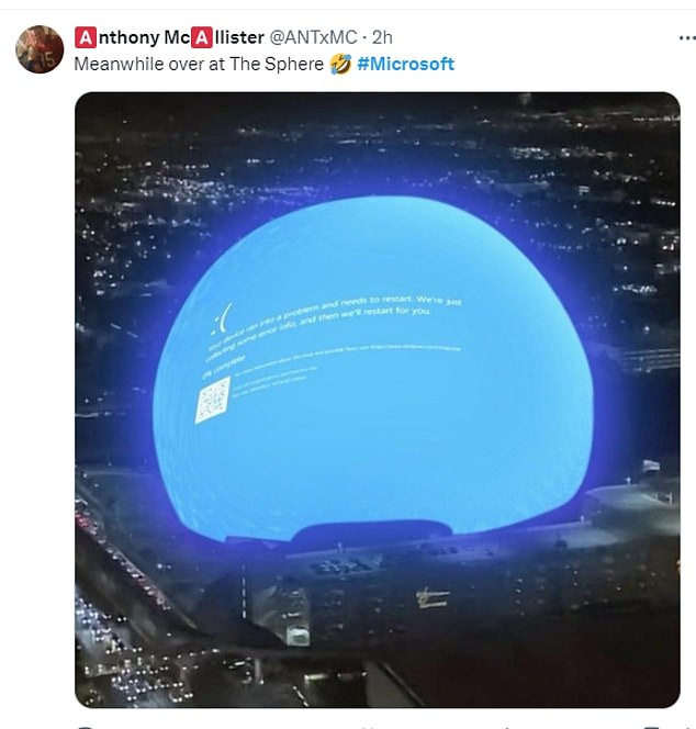 Sphere in Las Vegas, home of the 2024 NHL Draft, was also affected by the Microsoft outage