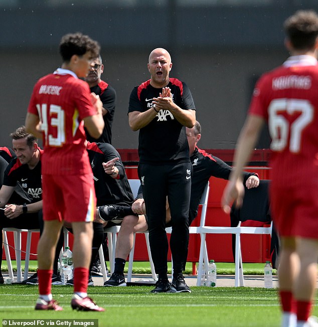 Slot made the changes in the second half, with most of the young players taking the field