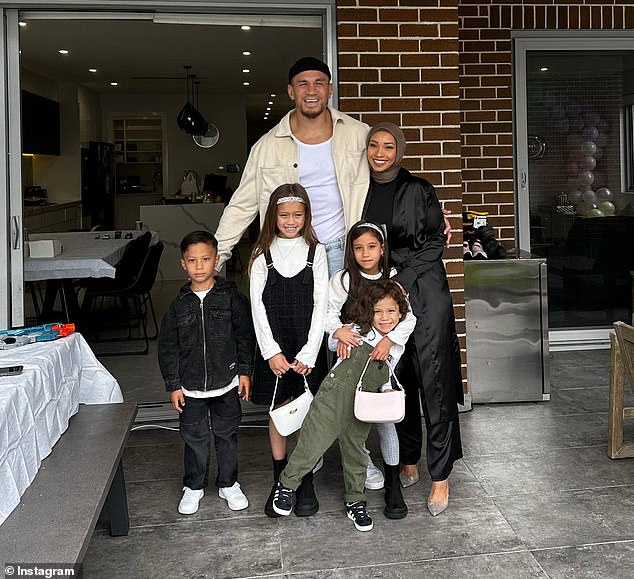 The happy couple already have four children: daughters Iman and Aisha plus sons Zaid and Essa (pictured)