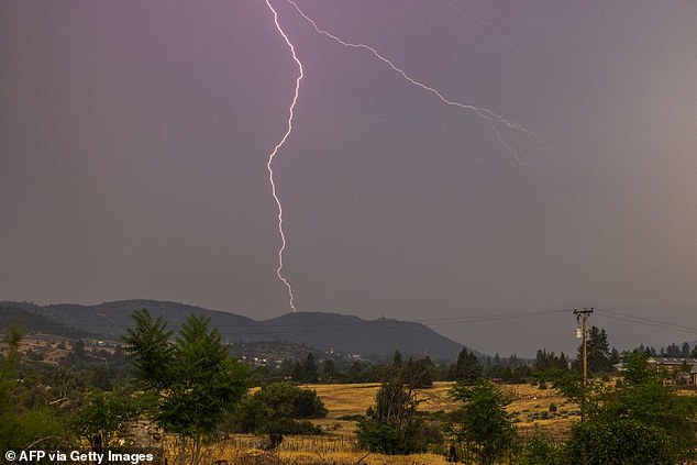 A lightning strike in June sparked several fires near the Klamath National Forest