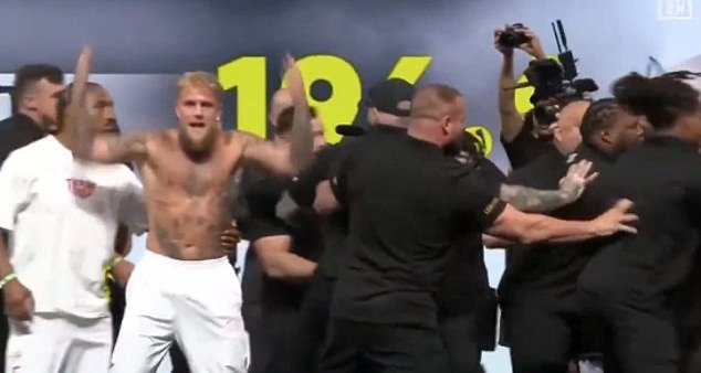 Paul riled up the crowd after pushing Mike Perry, prompting security to intervene