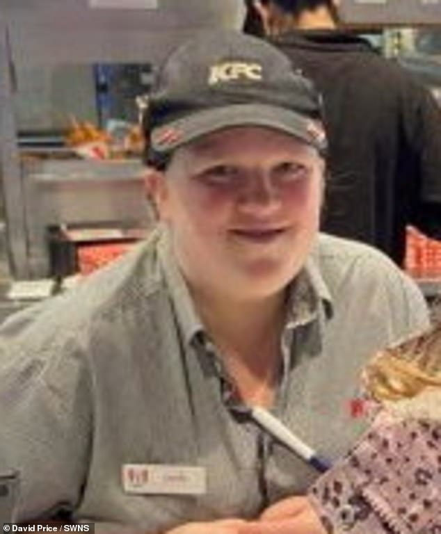 Emma's family, from Basildon, Essex, have now decided to put her on life support. Emma is pictured here working at KFC as a team leader