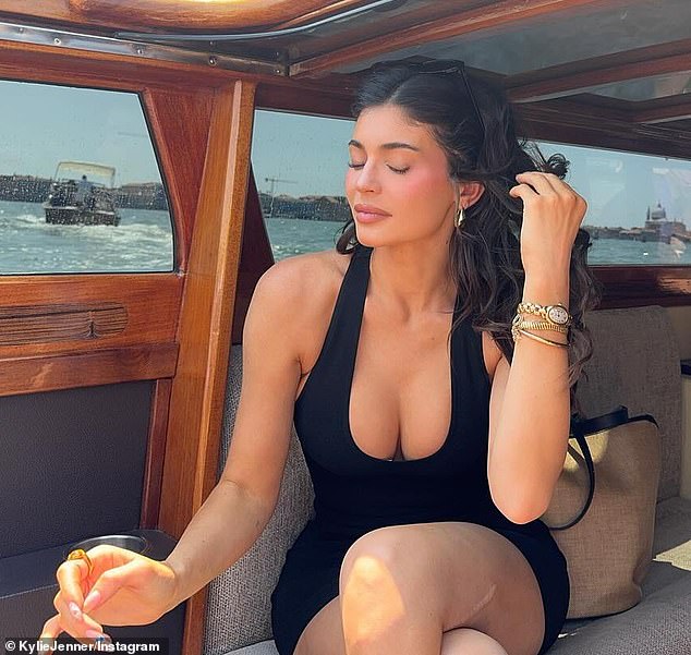 Jenner posed on a luxury yacht during her vacation