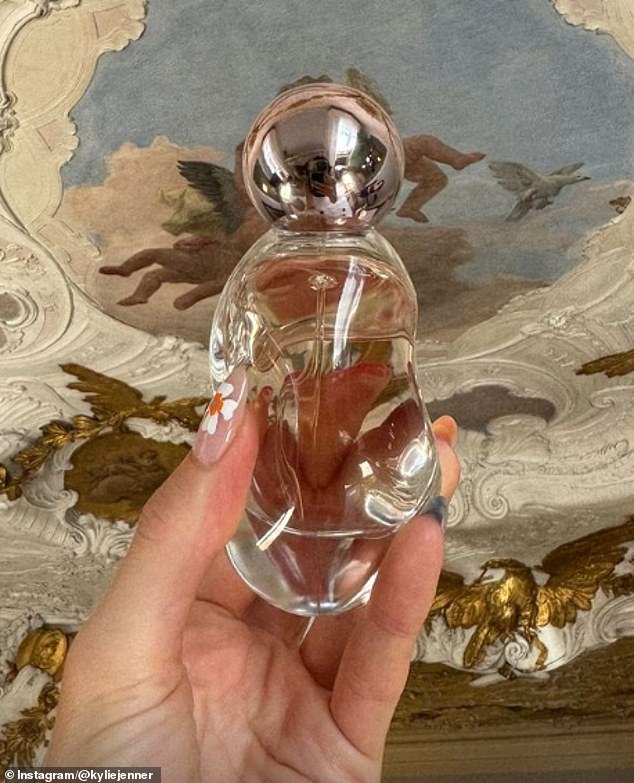 Kylie shared a close-up look at her Cosmic perfume bottle with her legion of fans