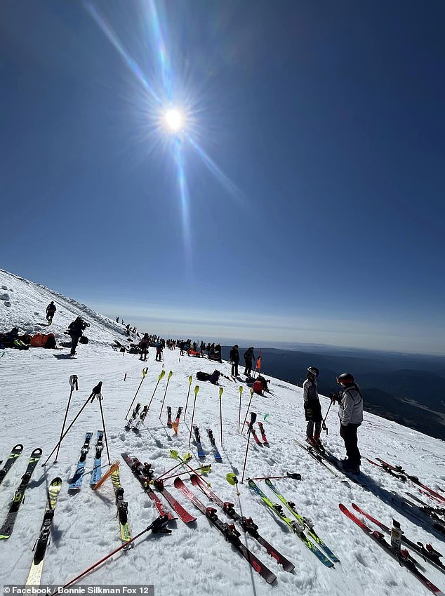 Silkman shared this image of Mt. Hood during a visit this week, showing that the July temperatures aren't deterring skiers, as she saw 