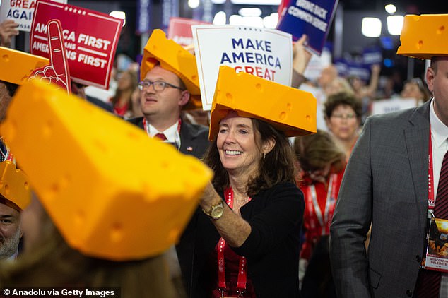 The Oregon delegation sat to my left, Puerto Rico to my right. On the other side of the floor, the Wisconsin Cheeseheads wore their glorious orange hats.