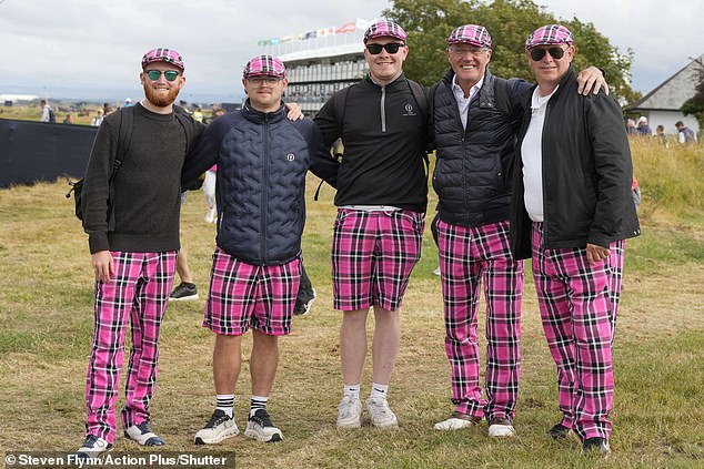 Fans dressed in pink tartan take to the famous track in South Ayrshire